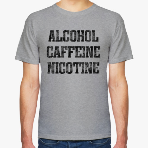 Футболка ALCOHOL CAFFEINE NICOTINE. Shameless