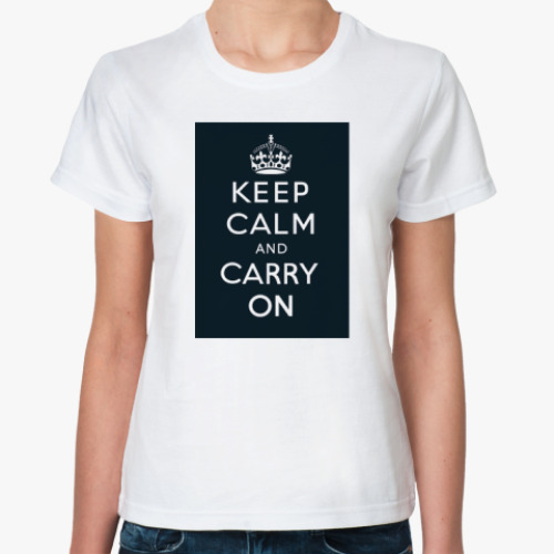 Классическая футболка Keep calm and carry on