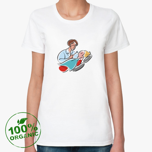 Женская футболка из органик-хлопка для стоматолога