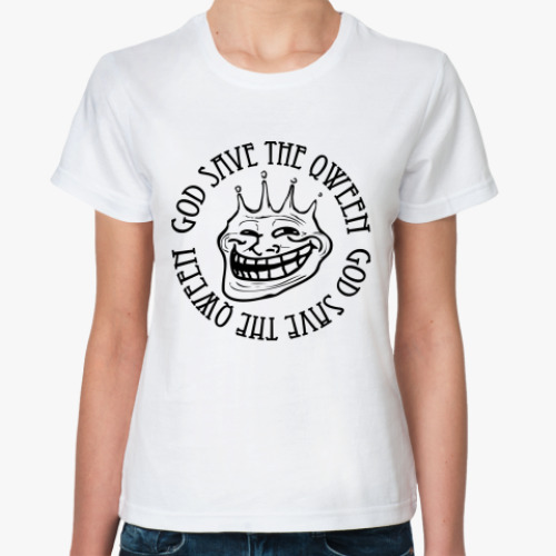 Классическая футболка Trollface - Qween
