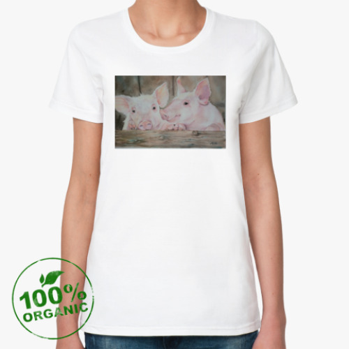 Женская футболка из органик-хлопка Сладкая парочка символ года