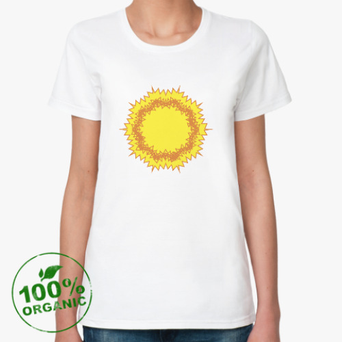 Женская футболка из органик-хлопка зигзагообразное Солнце