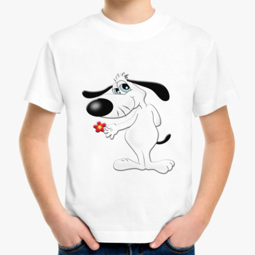 Детская футболка Собачка с цветком