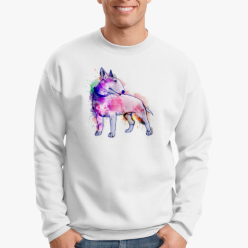 Свитшот watercolor bull terrier