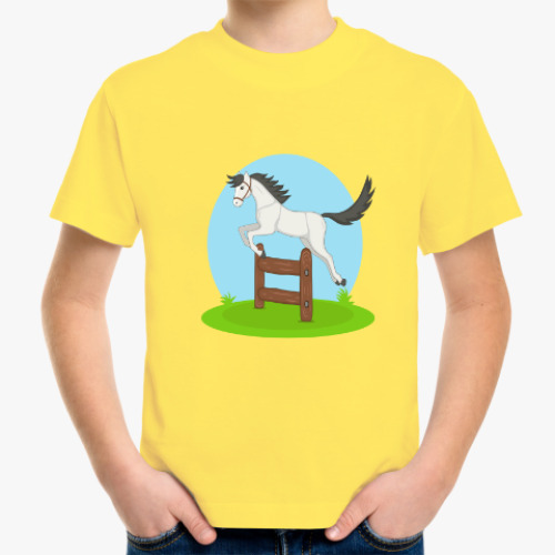 Детская футболка Прыгающая лошадь