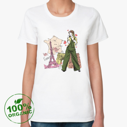 Женская футболка из органик-хлопка Люблю Париж
