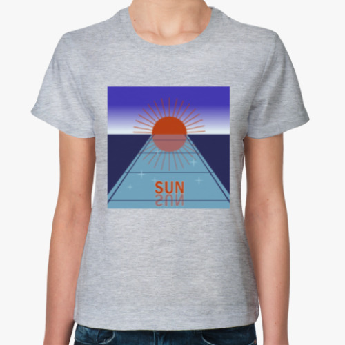 Женская футболка Солнце отражается в воде