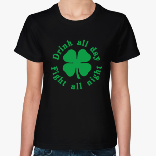 Женская футболка  Irish drink