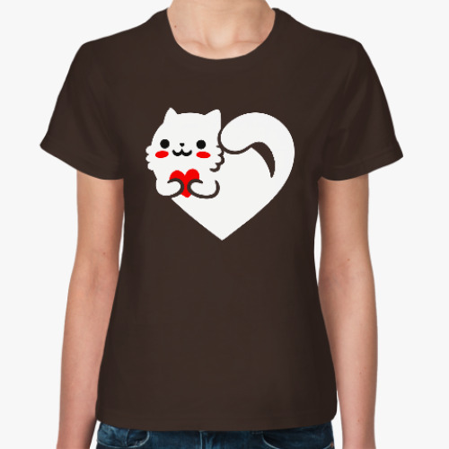 Женская футболка любовь кота