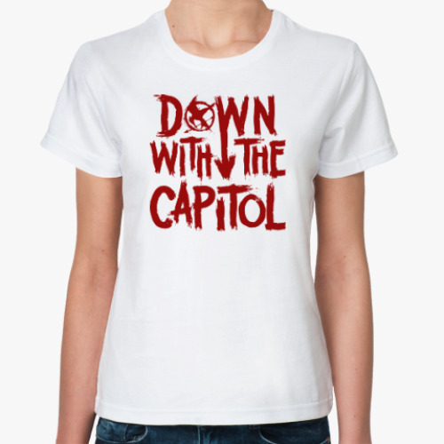 Классическая футболка Голодные Игры (Down With Capitol)