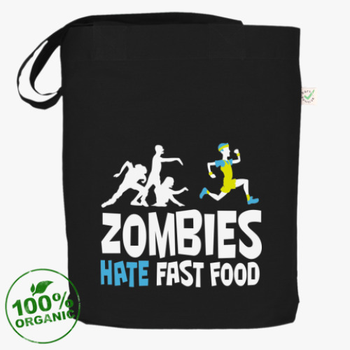 Сумка шоппер 'Zombies hate fast food'