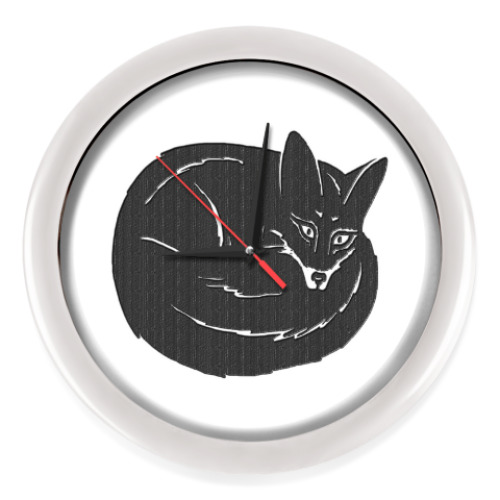 Настенные часы Черная лисичка