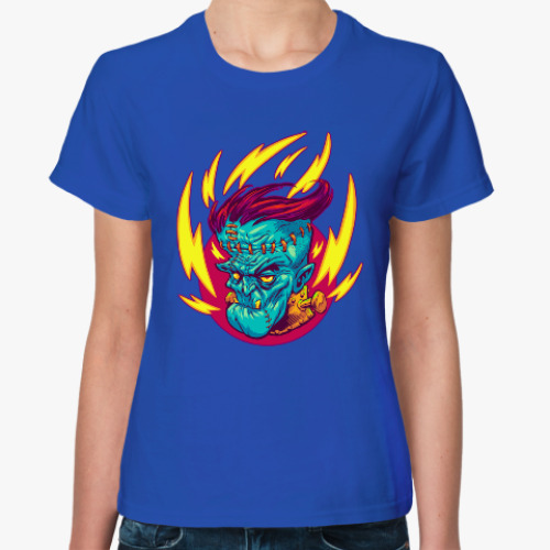 Женская футболка Франкенштейн в огне