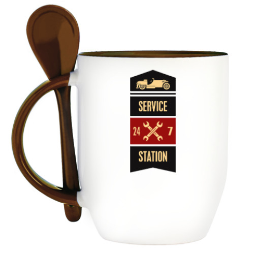 Кружка с ложкой ServiceStation