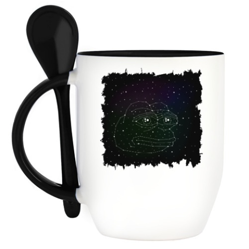 Кружка с ложкой Pepe night sky