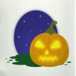 Хэллоуинская тыква на ночном фоне