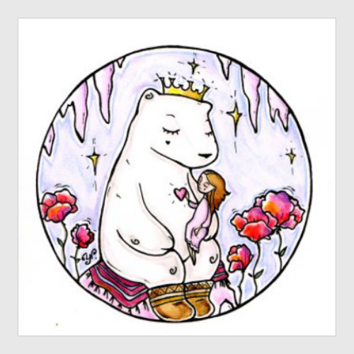 Постер Полярный медведь и девочка