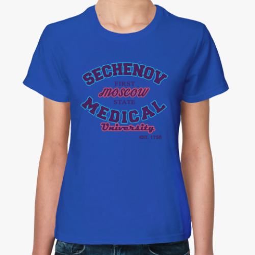 Женская футболка Первый мед Сеченова