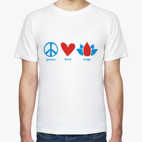 Футболка  'Peace, love, yoga'
