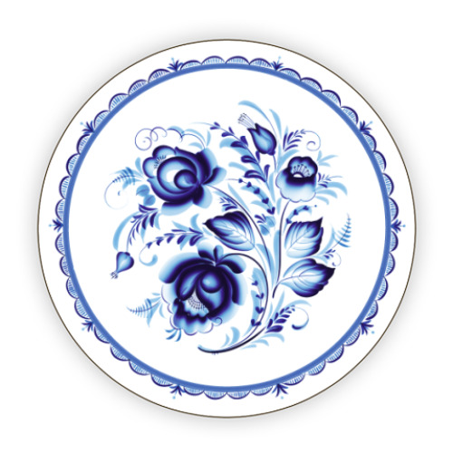 Костер (подставка под кружку) Гжель