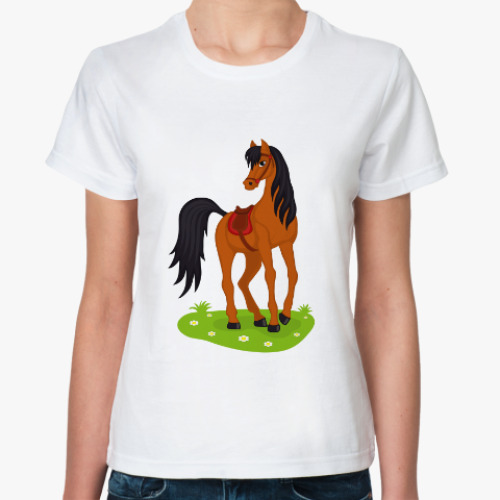 Классическая футболка Красивая лошадь