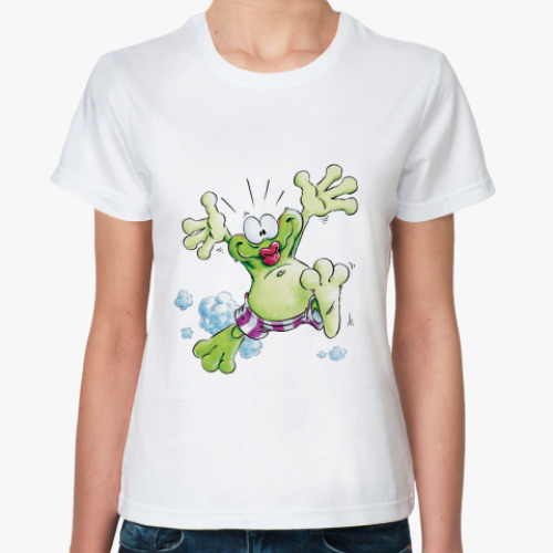 Классическая футболка  Лягушка-crazy