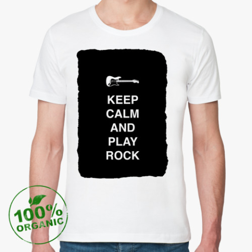 Футболка из органик-хлопка Keep calm and play rock