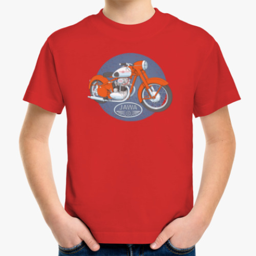 Детская футболка Ретро мотоцикл Jawa Retro