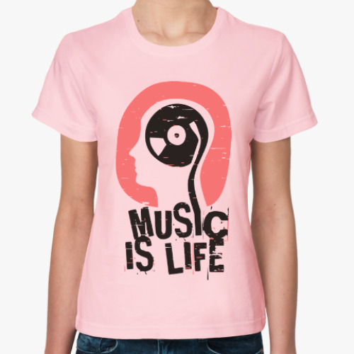 Женская футболка Музыка это жизнь