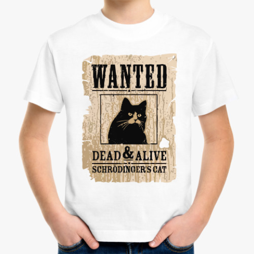 Детская футболка Розыск - кот Шредингера