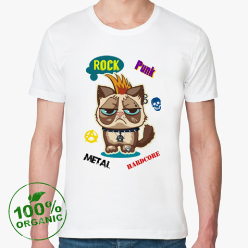 Футболка из органик-хлопка Кот Тард (Grumpy Cat) неформал