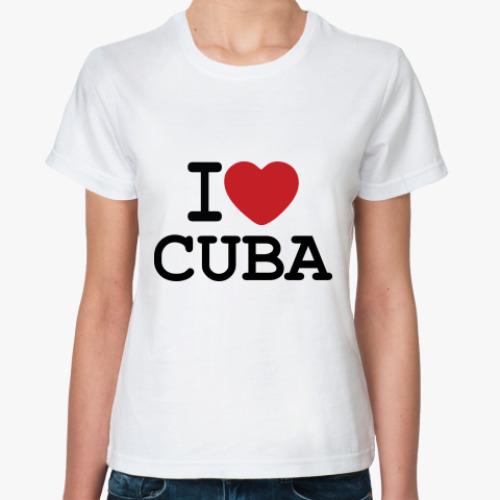 Классическая футболка   I Love Cuba
