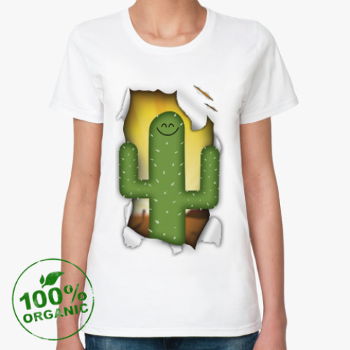 Женская футболка из органик-хлопка 'Кактус'