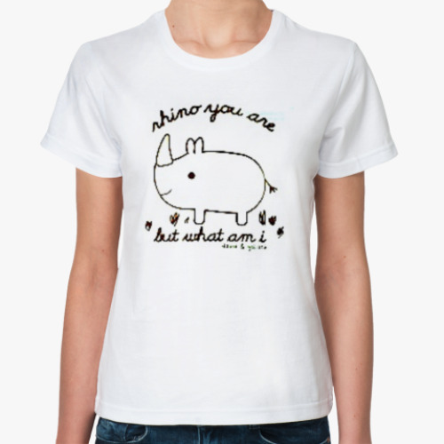 Классическая футболка  носорог