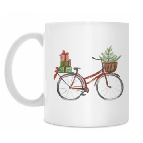 Кружка Красный рождественский велосипед