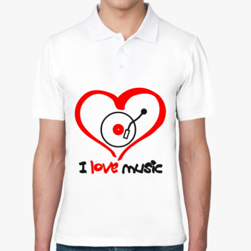 Рубашка поло I love music
