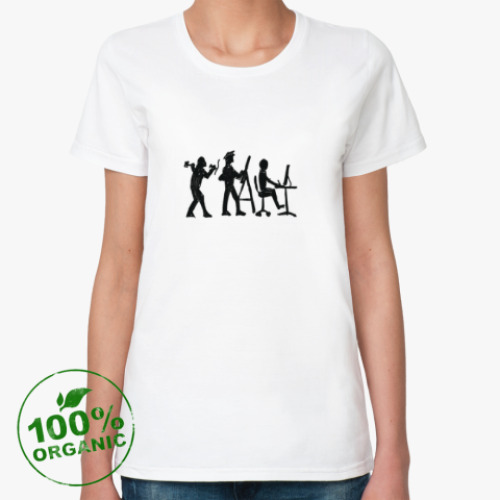 Женская футболка из органик-хлопка «Эволюция»