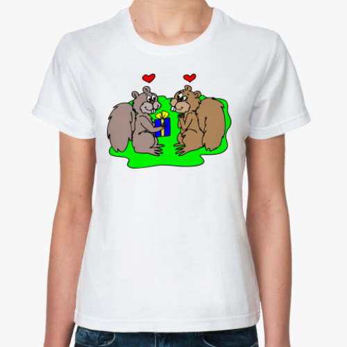 Классическая футболка 'Влюбленные бурундуки'