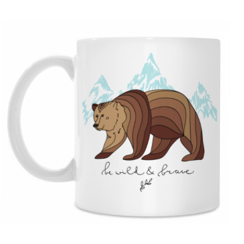 Кружка Бурый медведь/Be wild & brave