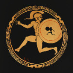 Ancient Greek man with shield