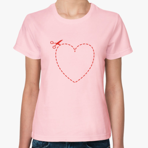 Женская футболка Сердце - контур