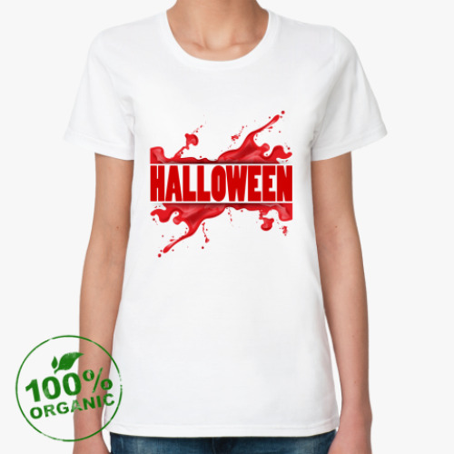Женская футболка из органик-хлопка Кровавый Halloween