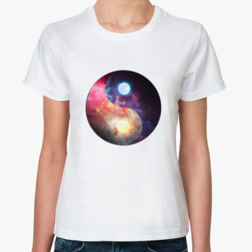 Классическая футболка Космические инь и янь