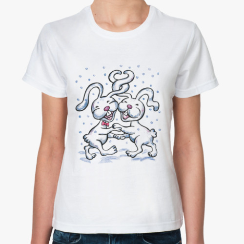 Классическая футболка Влюбленные кролики