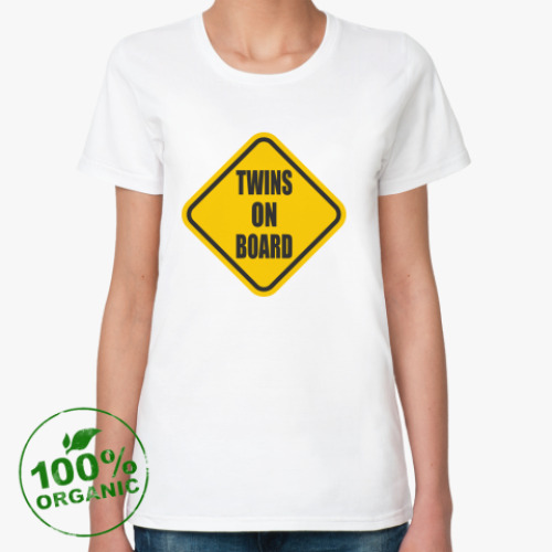 Женская футболка из органик-хлопка  Twins on Board