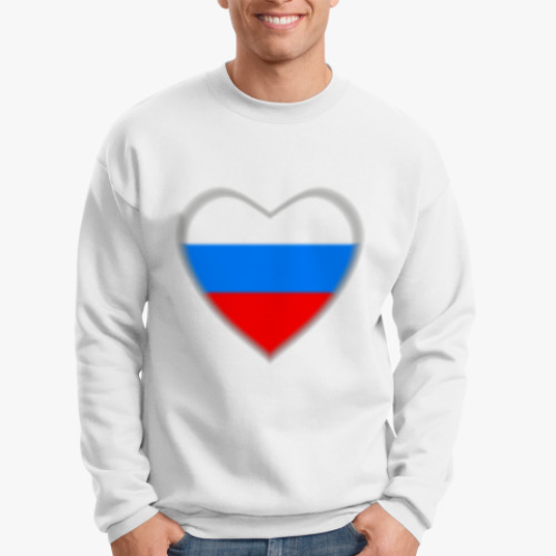 Свитшот Россия, сердце триколор