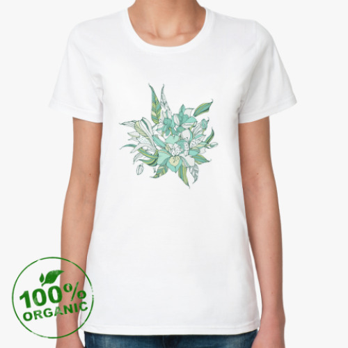 Женская футболка из органик-хлопка Букет лилий