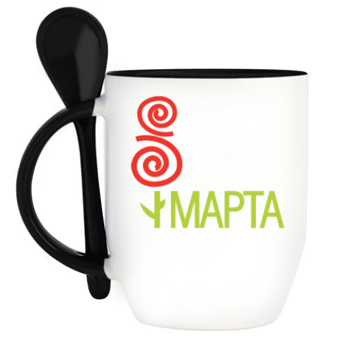 Кружка с ложкой 8 марта