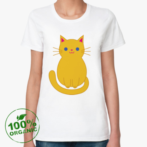 Женская футболка из органик-хлопка Кот