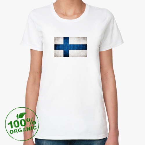 Женская футболка из органик-хлопка  'Финский флаг'
